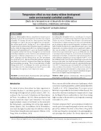 Temperature Effect on Rose Downy Mildew Development Under