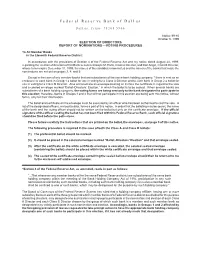 Election of Directors Report of Nominations Voting Procedures