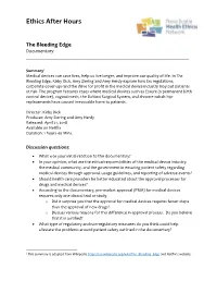 Ethics After Hours the Bleeding Edge