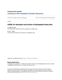 HUDDL for Description and Archive of Hydrographic Binary Data