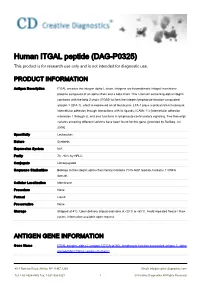 Human ITGAL Peptide (DAG-P0325) This Product Is for Research Use Only and Is Not Intended for Diagnostic Use