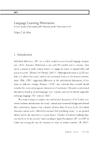 Language Learning Motivation