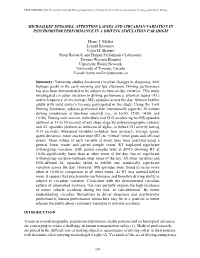 Microsleep Episodes, Attention Lapses and Circadian Variation in Psychomotor Performance in a Driving Simulation Paradigm