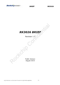 Rk3026 Brief
