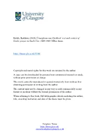 Text and Context of Gaelic Prayer in South Uist, 1880-1960. Mres Thesis