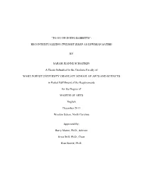 “TO GO on DOING BABBITTS”: RECONTEXTUALIZING TWILIGHT SLEEP AS LEWISIAN SATIRE by SARAH JEANNE SCHAITKIN a Thesis Submitted