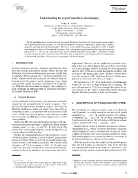 Understanding the Ergodic Hypothesis Via Analogies I. INTRODUCTION II
