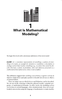 What Is Mathematical Modeling?