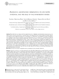 Alvaradoa Amorphoides Germination at Low Water Potential and the Role of the Antioxidant System