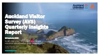 Auckland Visitor Survey (Avs) Insights Report