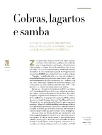 Cobras, Lagartos E Samba