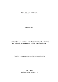 CRANFIELD UNIVERSITY Paul Morantz a Basis for The
