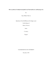 Electrosynthesis of Lithium Borohydride from Trimethyl Borate and Hydrogen Gas