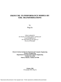 From Uml to Performance Models by Xml Transformations