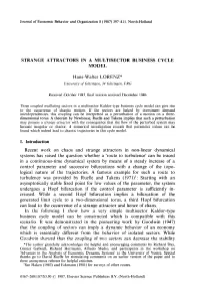 Strange Attractors in a Multisector Business Cycle Model