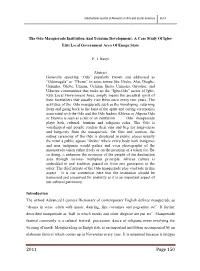 The Odo Masquerade Institution and Tourism Development: a Case Study of Igbo- Etiti Local Government Area of Enugu State