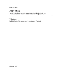 Appendix 3 Waste Characterization Study (WACS)