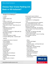 Choose Your Cruise Packing List