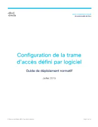 Configuration De La Trame D'accès Défini Par Logiciel
