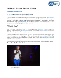 Difference Between Rap and Hip Hop Key Difference - Rap Vs Hip Hop