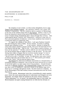 My Intention Is Not to Draw, As John Cullen Delightfully Does in Old Times in the Faulkner Country, Any Parallels Between Real People and Faulkner's Characters