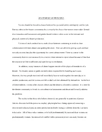 STATEMENT of PRINCIPLE No One Should Be Forced to Choose