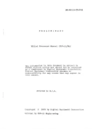 PRE LIM INARY KDII-D Processor Manual (PDP-Ll/04)