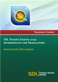 SDL Trados Studio Intermediate.Book