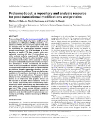 A Repository and Analysis Resource for Post-Translational Modifications And