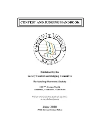 Contest and Judging Handbook