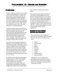 Cyclopaedia 13 – Sword and Sorcery Overview