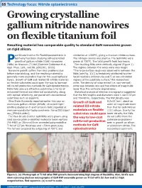 Growing Crystalline Gallium Nitride Nanowires on Flexible Titanium Foil Resulting Material Has Comparable Quality to Standard Gan Nanowires Grown on Rigid Silicon