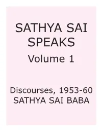 Sathya Sai Speaks, Volume 1