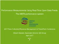 The MBTA-Performance System