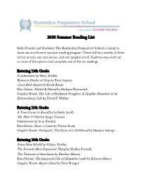 2020 Summer Reading List
