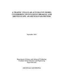 A Traffic Cellular Automaton Model Considering Spontaneous Braking and Driver Scope Awareness Parameters