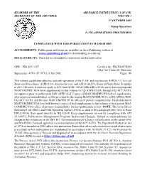 BY ORDER of the SECRETARY of the AIR FORCE AIR FORCE INSTRUCTION 11-2F-15E, VOLUME 3 25 OCTOBER 2005 Flying Operations F-15E--OP