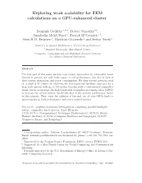 Exploring Weak Scalability for FEM Calculations on a GPU-Enhanced Cluster
