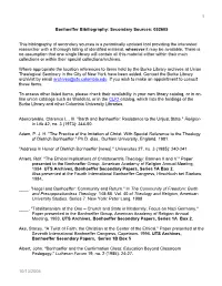 Online Bonhoeffer Bibliography