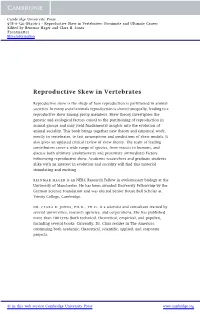 Reproductive Skew in Vertebrates: Proximate and Ultimate Causes Edited by Reinmar Hager and Clara B