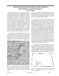 Richardton and New Leipzig Meteorites Returning to North Dakota by Ed Murphy on the Evening of June 30, 1918 (About 10:00 P.M