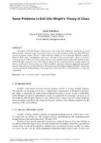 Some Problems in Erik Olin Wright's Theory of Class