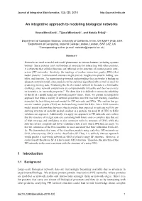An Integrative Approach to Modeling Biological Networks 1 Introduction