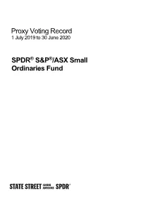 Annual Proxy Voting Records