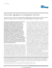 Chromatin Signatures of Pluripotent Cell Lines