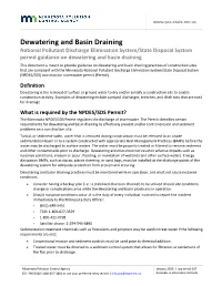 Dewatering and Basin Draining Fact Sheet (Wq-Strm2-107)