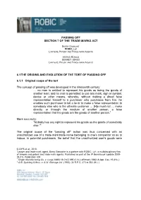 Passing Off Section 7 of the Trade-Marks Ac T