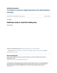Preliminary Study on Cloud Bill of Lading Issue