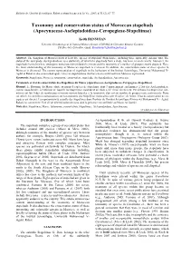 Taxonomy and Conservation Status of Moroccan Stapeliads (Apocynaceae-Asclepiadoideae-Ceropegieae-Stapeliinae)