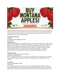 Apples Can Be Purchased Directly from All of the Orchards Listed Below. Contact the Orchard to Get More Information on Hours Or Locations Where Their Apples Are Sold